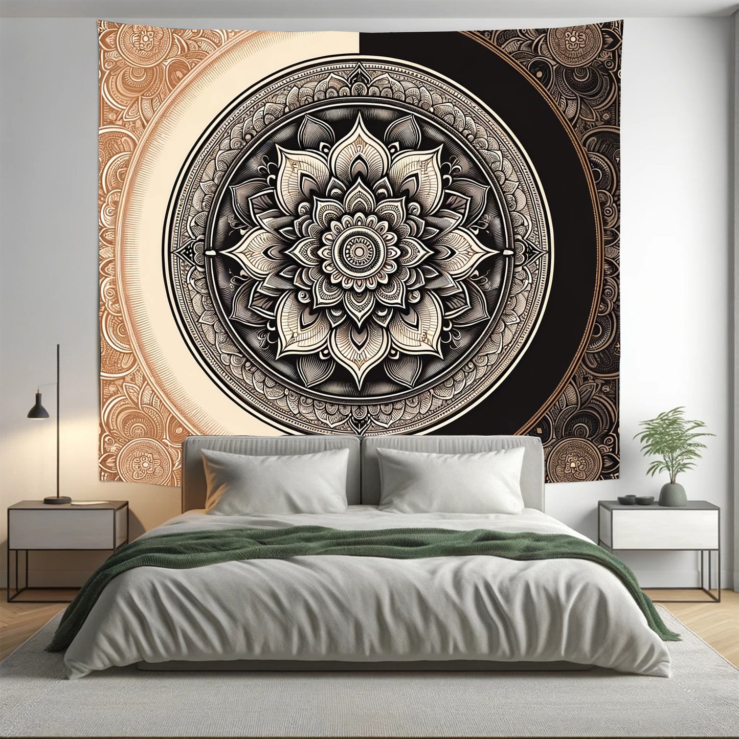 Bohemian Clouded Raven Indian Mandala Tapestry Psychedelic Wall Hanging Boho Decor - Adore India   