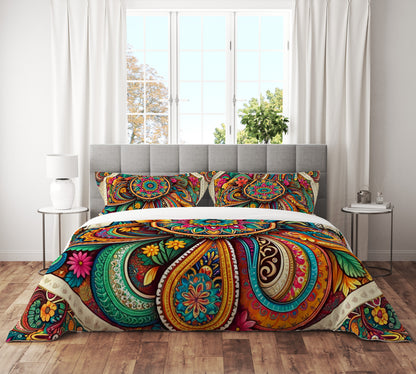 Bohemian WonderLand Indian Mandala Reversible Quilt Cover Duvet Cover Set - Adore India   