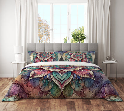 Bohemian Strong Spirit Indian Mandala Reversible Quilt Cover Duvet Cover Set - Adore India   