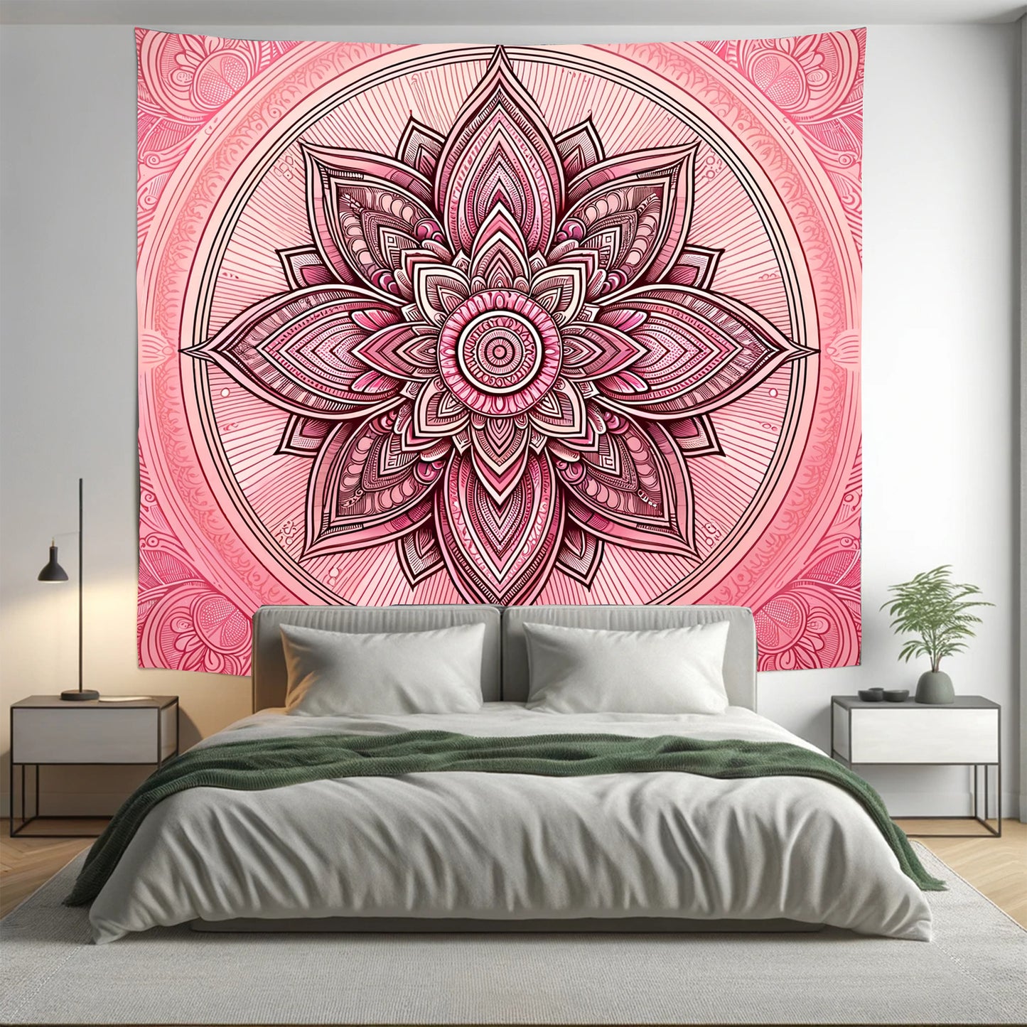 Bohemian Blushing Flesh Indian Mandala Tapestry Psychedelic Wall Hanging Boho Decor - Adore India   