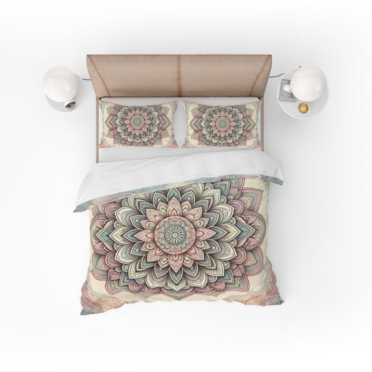 Bohemian Flourish Wild Indian Mandala Reversible Quilt Cover Duvet Cover Set - Adore India   