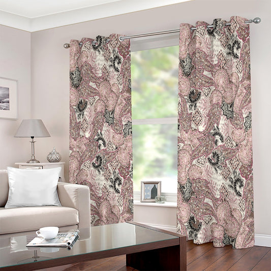 Pink Paisley Harmony Eyelet Curtain