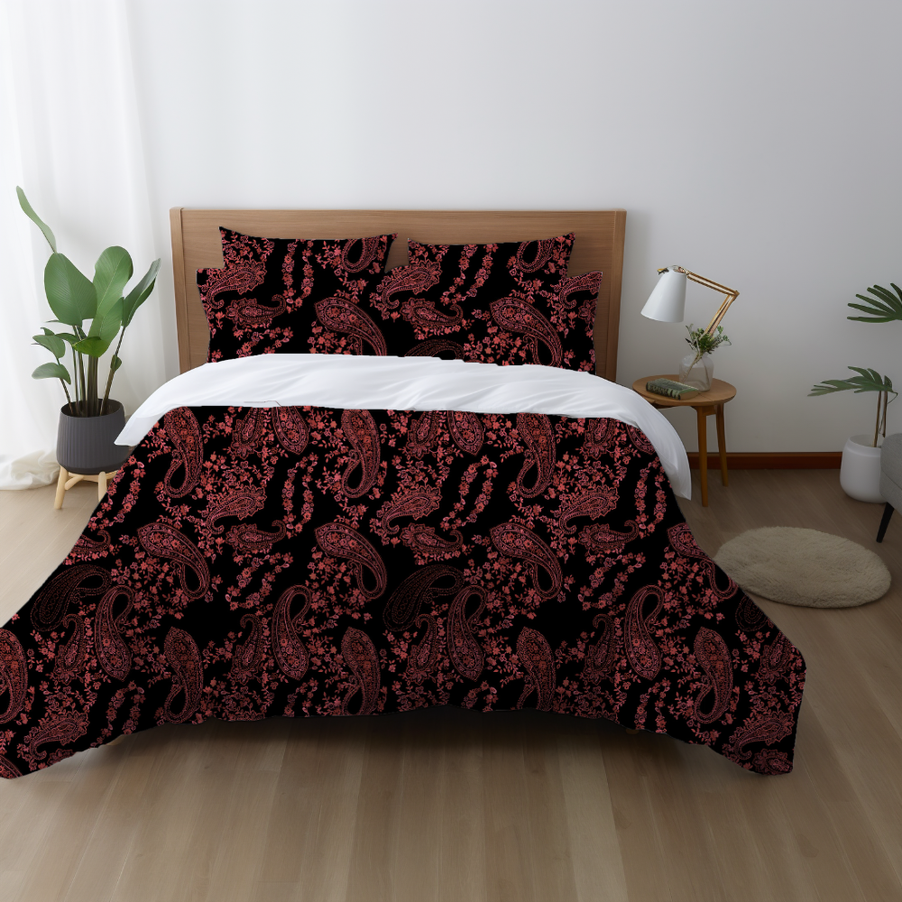 Red Paisley - Elegance Meets Drama for a Chic Bedroom Upgrade