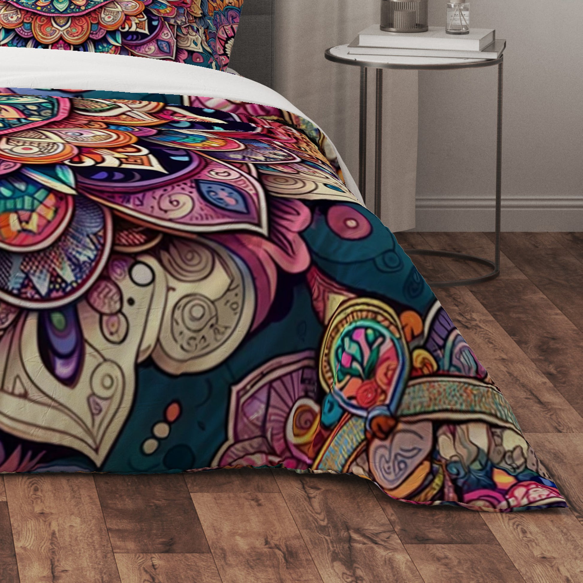 Colourful Spirit Indian Mandala  Reversible Quilt Cover Duvet Cover Set - Adore India   