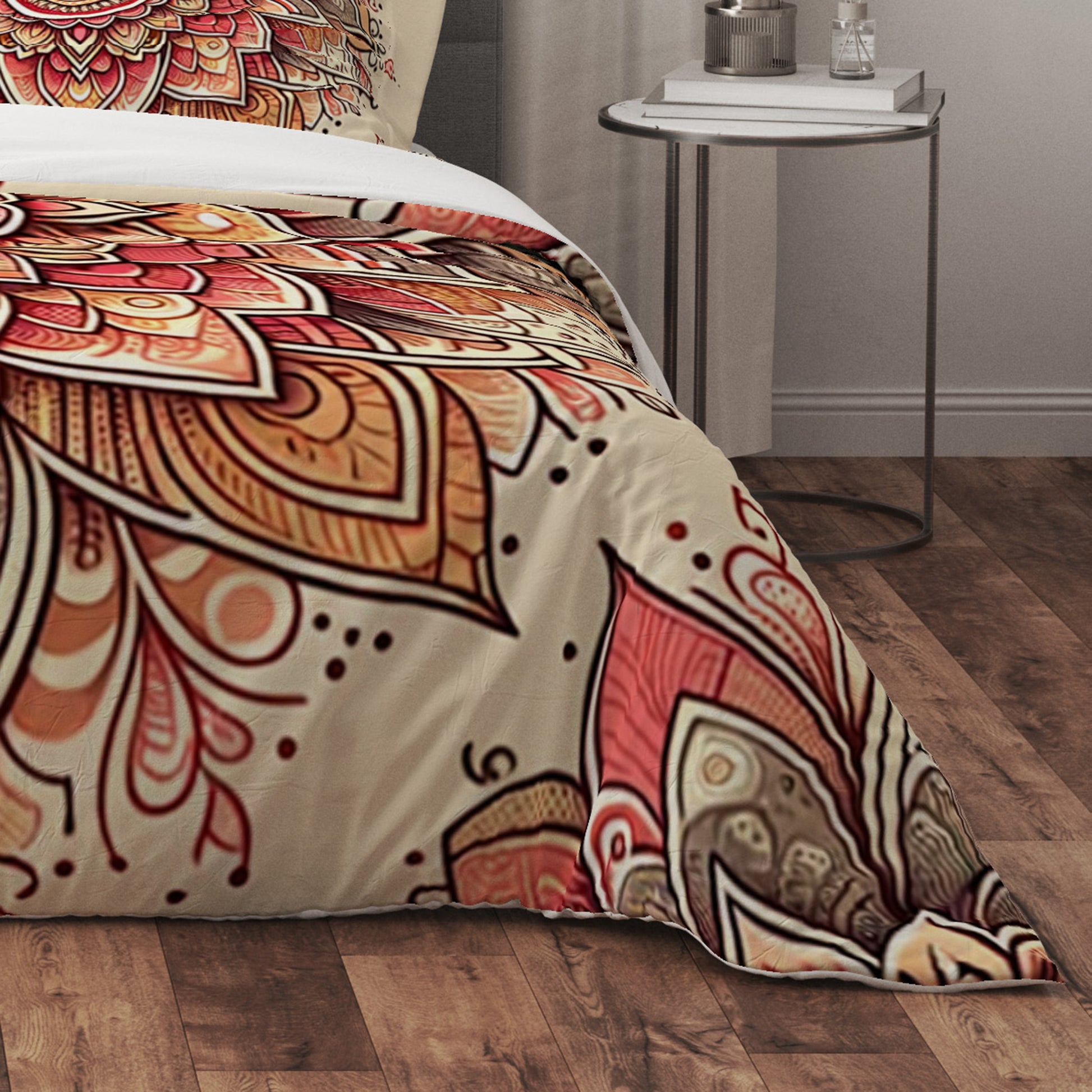 Bohemian Plum Indian Mandala Reversible Quilt Cover Duvet Cover Set - Adore India   