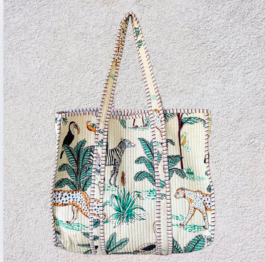 Safari animal handmade tote boho beach bag australia