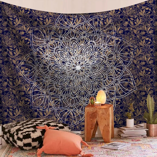 Indian Mandala Tapestry Psychedelic  Passion Brown Wall Hanging Boho Decor - Adore India   