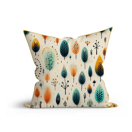 Bohemian Cotton Eclectic Colourful Printed Sofa Cushion Cover Set with Piping- Adore India