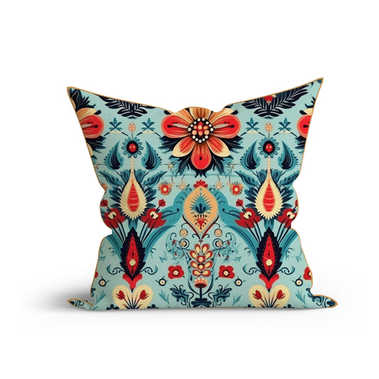 Bohemian Floral Delight Printed Sofa Cushion Cover Set with Piping  - Adore India