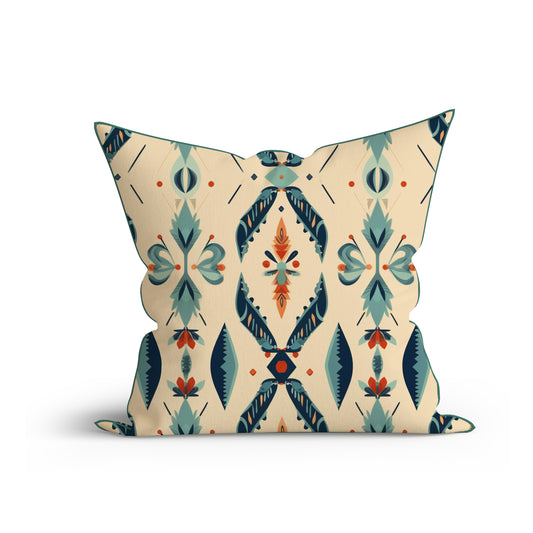 Bohemian Xenon Fusion Printed Sofa Cushion Cover Set with Piping - Ador India