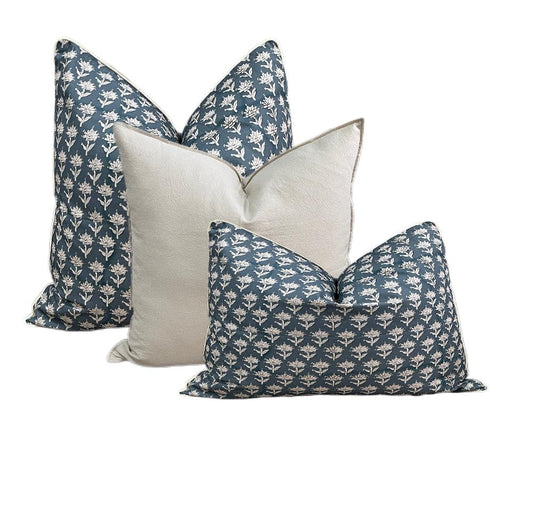 Teal Grey Booti Cushion Pillow Set