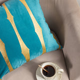 Velvet Gold Foil Printed Stripe Printed Throw Pillow Cushion Cover