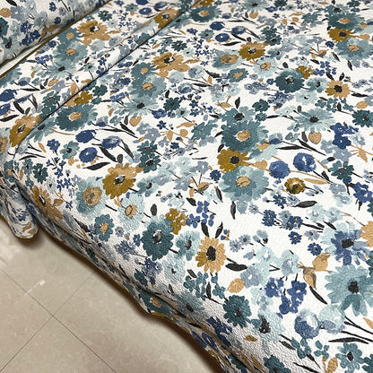 Aqua Yellow Floral Printed Cotton 3 Piece Bedspread Bedding Set - Adore India   