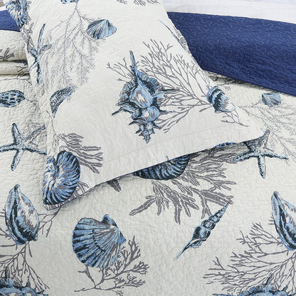 Abstract Floral Cotton 3 Piece Bedspread Bedding Set Light Weight Quilt