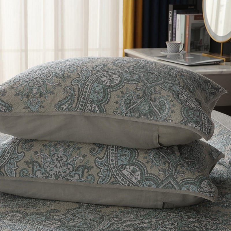 Bohemian Royal Beige Cotton 3 Piece Bedspread Embroidery Bedding Set