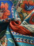 Vibrant Bohemian Floral Cotton 3 Piece Bedspread Embroidery Bedding Set