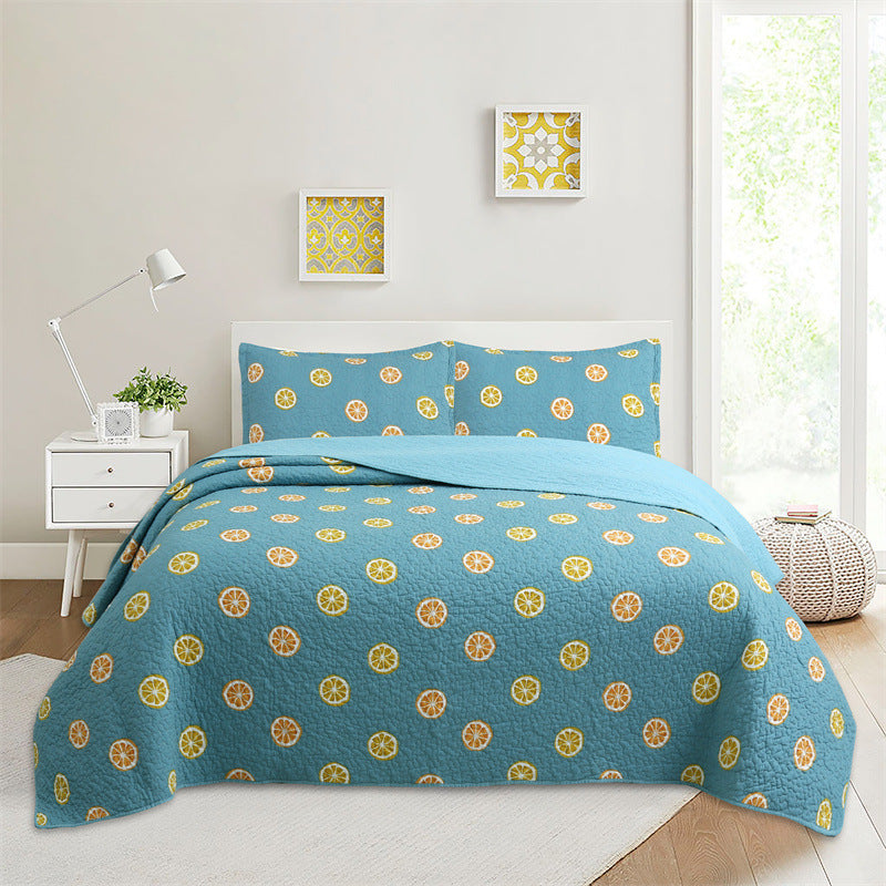 Bohemian Lemon Cotton 3 Piece Bedspread Embroidery Bedding Set