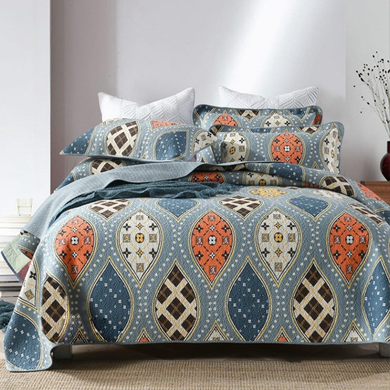 Bohemian Royal Cotton 3 Piece Bedspread Embroidery Bedding Set