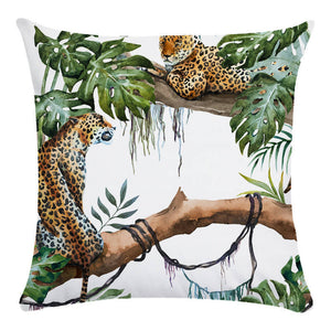 Tropical Flower Bird Printed Super Soft Pillowcase Cushion Cover
