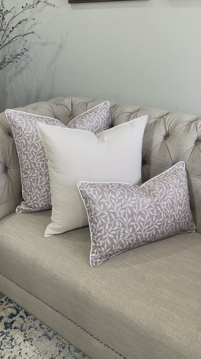 Luxurious Vintage Brown Floral 3 Pcs Cushion Lumbar Pillow Set