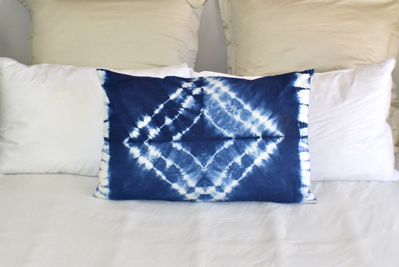 Hand Made Indigo Tie and Dye Star Pillow Cover - Adore India   