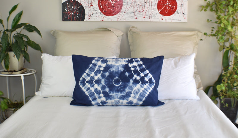 Hand Made Indigo Tie and Dye Galaxy Pillow Cover - Adore India   