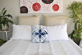 Hand Made Indigo Tie and Dye Star Cushion Cover 40cms