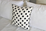 Black Dot Hand Block Print Cushion Cover 40cms