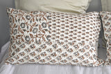 Brown Hand Block Printed  Patchwork Cushion Cover