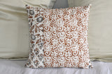 Brown Hand Block Printed  Patchwork Cushion Cover