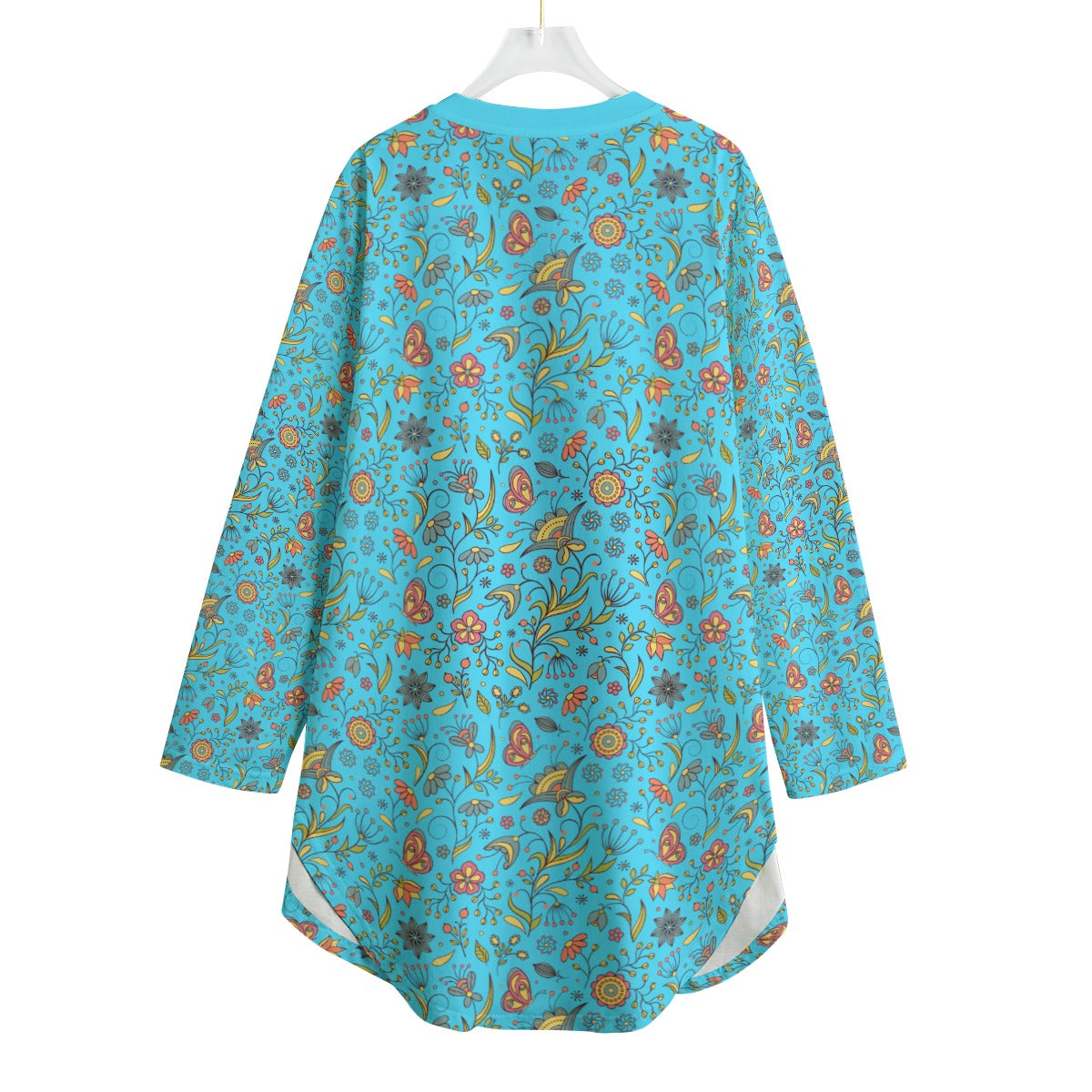 Bohemian Turquoise Butterfly Bliss Cotton Dress 