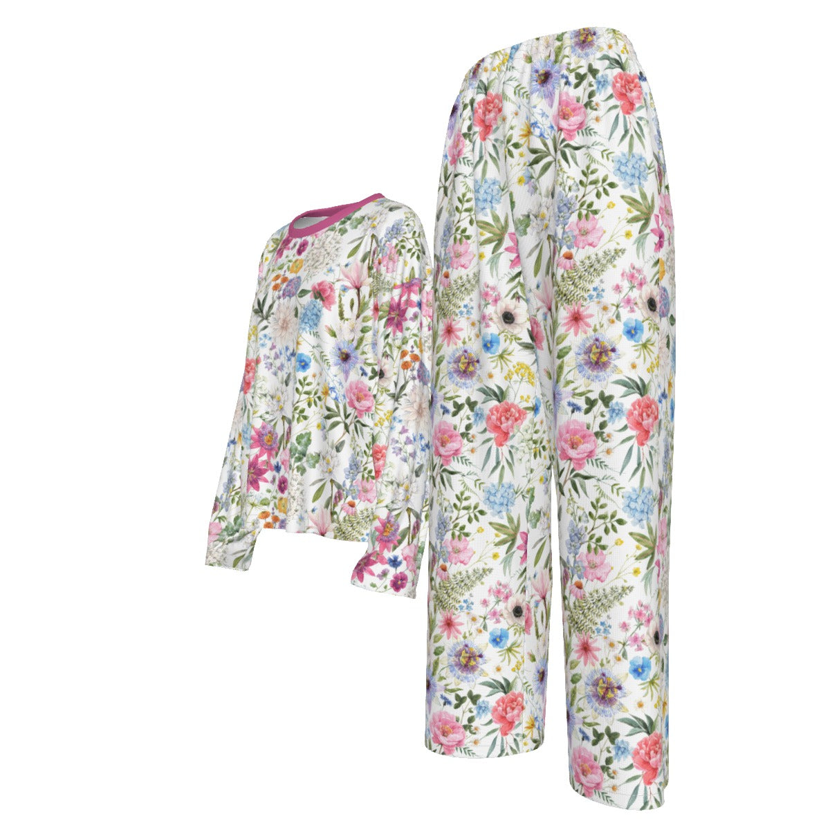 Bohemian Exotic Floral Women's Casual Long Sleeves Trouser Suit - Adore India   