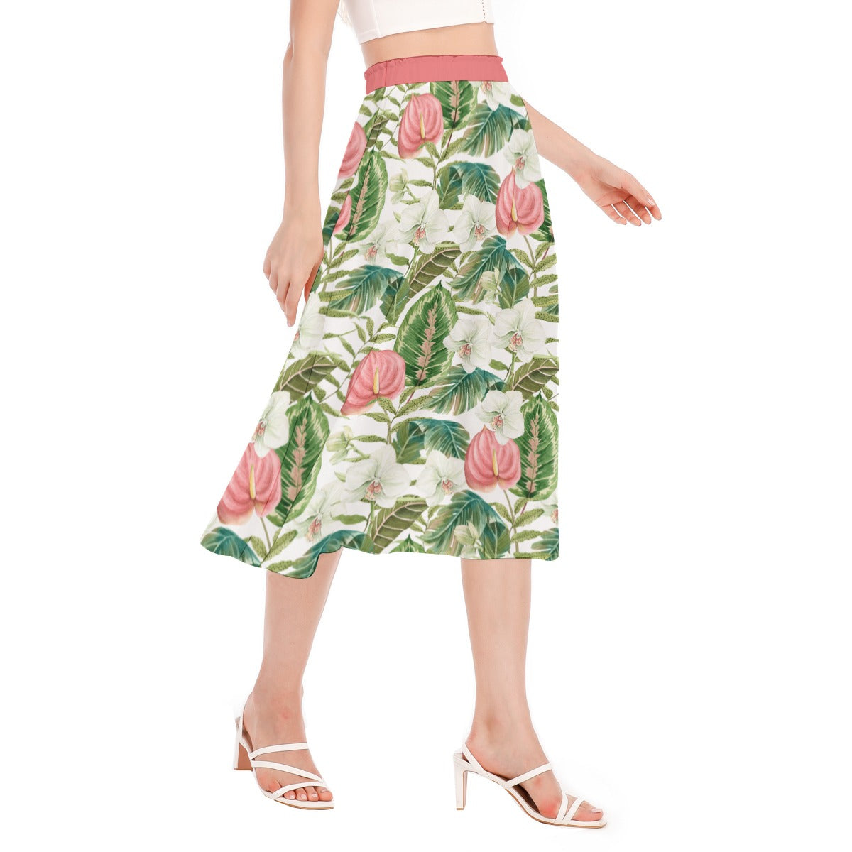 Bohemian Topical Floral Printed Women's Long Chiffon Skirt - Adore India   