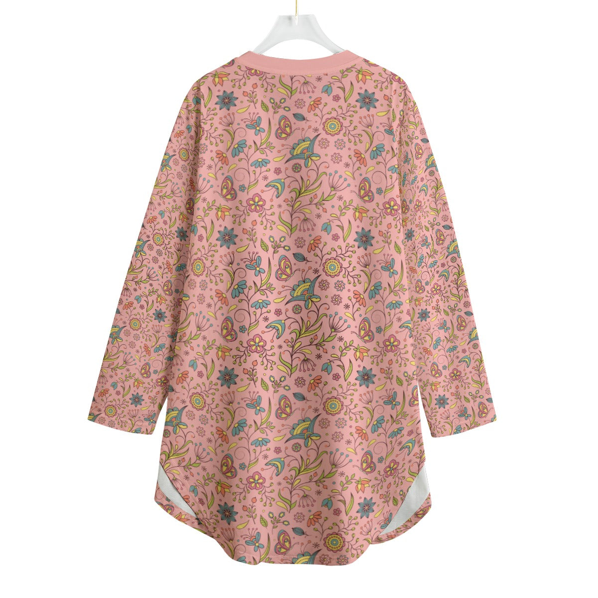 Bohemian Pastel Pink Butterfly Bliss Cotton Dress  - Adore India   