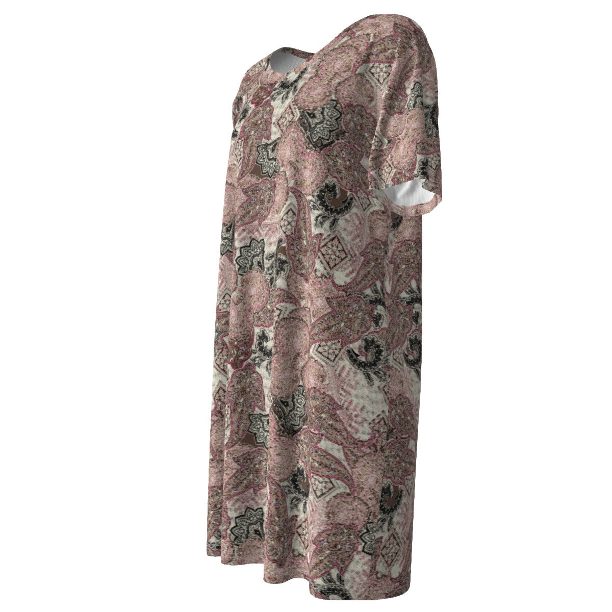 Pink Paisley Harmony Cotton Bohemian Women Dress - Adore India   