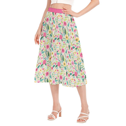 Bohemian Floral Bliss Printed Women's Long Chiffon Skirt