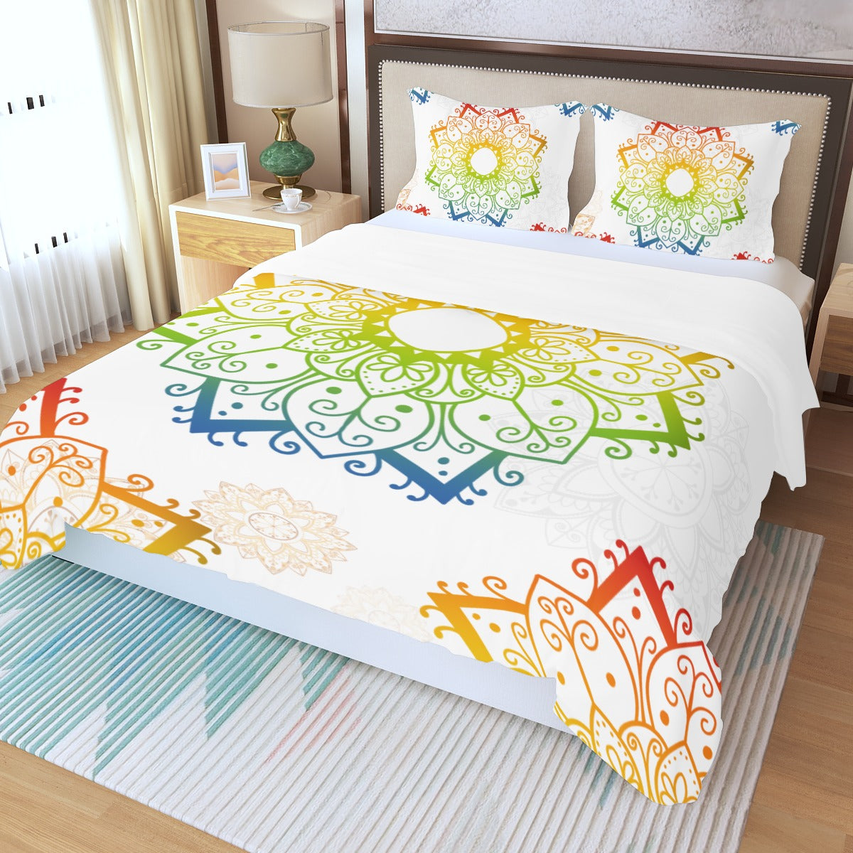 Multi-Colour Mandala Quilt Cover Set – Vibrant Dreams for Your Bedroom - Adore India   