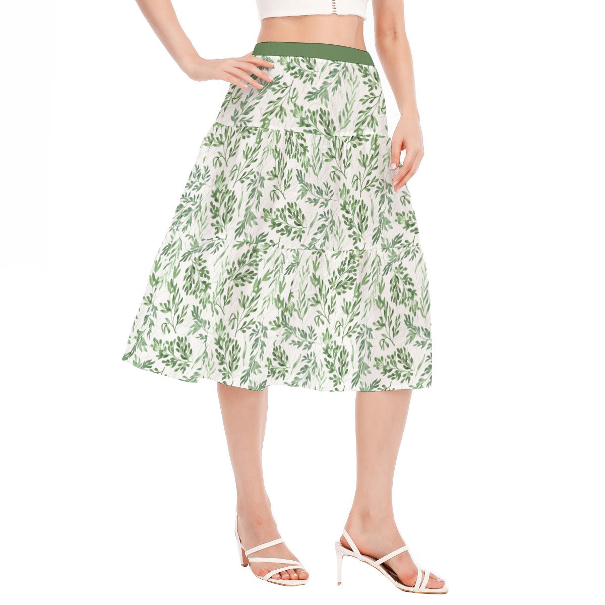 Bohemian Wild Floral Printed Women's Pleated Chiffon Skirt