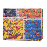 Bird of Prey Patchwork Cotton Kantha Quilt Bedspread