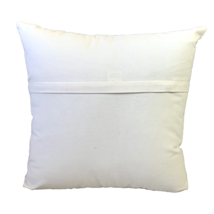 Peach Ikat Block Print Canvas Cotton Cushion Cover Pillow