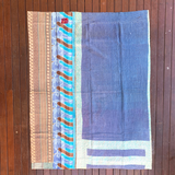 Indian Handmade Reversible Vintage Kantha Quilt Bedspread Chitra