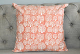 Tree of Life Coral Peach Hand Block Print Cushion