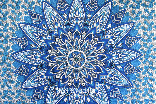 Neelkamal Blue Mandala Throw - Adore India   