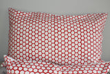 Red Polka Dot Block Print Canvas Cotton Cushion Cover Pillow 2Pcs