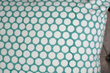 Turquoise Polka Dot Block Print Cushion