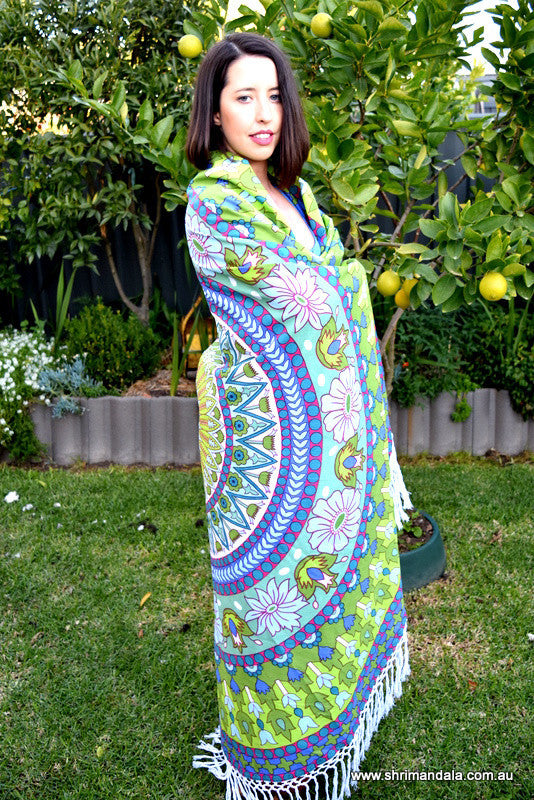 Indian Summer Green Beach Roundie - Adore India   