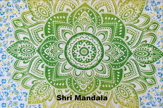 Passion Lime Blue Ombre  Mandala Throw - Adore India   