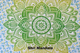 Passion Lime Blue Ombre  Mandala Throw