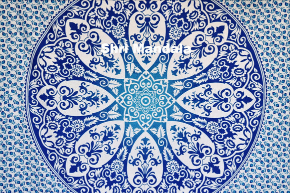 Brahma Blue Ombre  Mandala Throw