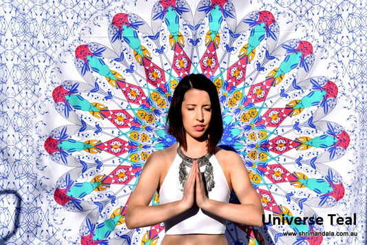 Universe Teal Mandala Throw - Adore India   